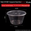 1000ml Round Disposable Plastic Takeout Containers with Lids, 50 Sets
