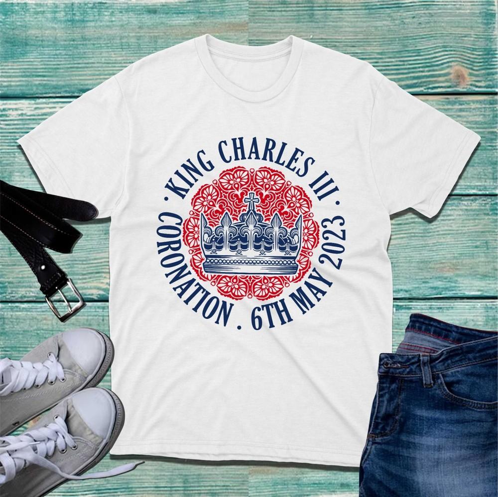 King Charles Iii Coronation 6th May 2023 Tshirt Union Jack Royal Crown Tee Top S