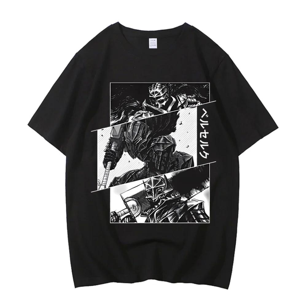 Anime Berserk T-shirt Summer Men's Short Sleeve T Shirt Vintage Round Neck Oversized Tee Unisex Clothing Harajuku Y2k Tops