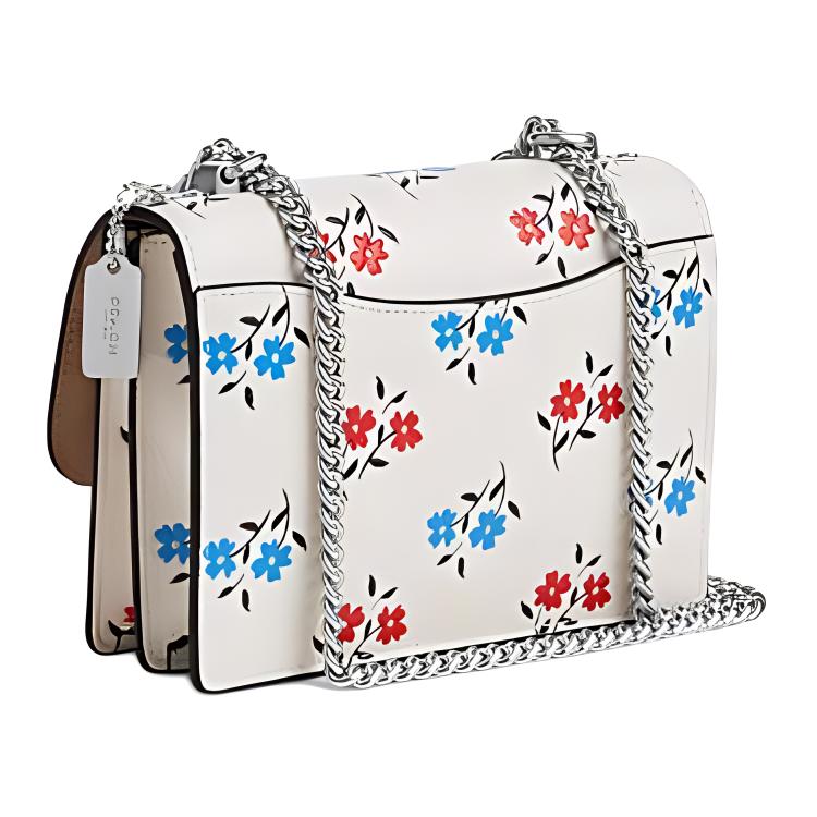 Coach Klare 18 Printed Chain Strap Leather Crossbody Bag Small Women Bags Chalk CT866-SVCAH
