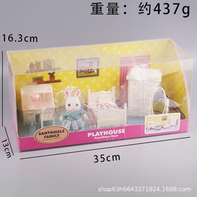 Girls Play House Simulation Bedroom Toys Compatible Forest Family Children'S Toy House Bunny Birthday Gift