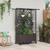 Raised Garden Bed with Trellis and Roof Brown 124 X 40 X 142 Cm PP