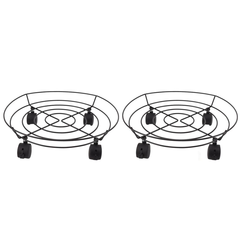 2pcs Rolling Stand Base 36cm High Load Bearing Capacity with Brakes Iron Plant Pot Movers for Foot