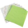 7Pcs Pure cotton plain weave Floral Cotton Fabric 7 assorted styles Green floral pattern Fabric Bundle