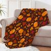 Coperta autunnale per il Ringraziamento, con stampa in flanella a foglia d'acero e zucca, super morbida e accogliente, perfetta come regalo per lei