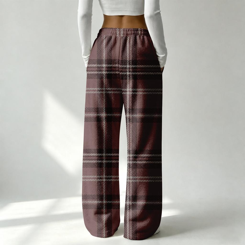 Women's Straight Leg Flannel Pants Halloween Pajama Bottoms for Cozy Home Wear