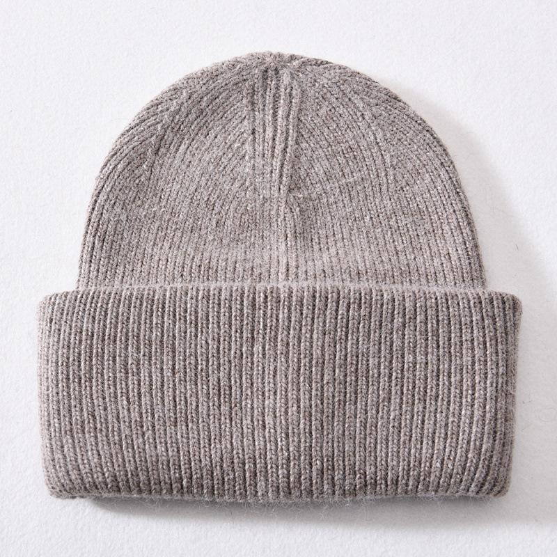 Angora Knitted Hat Angola Fashion Commuter Warm Face Small Solid Color Wool Hat