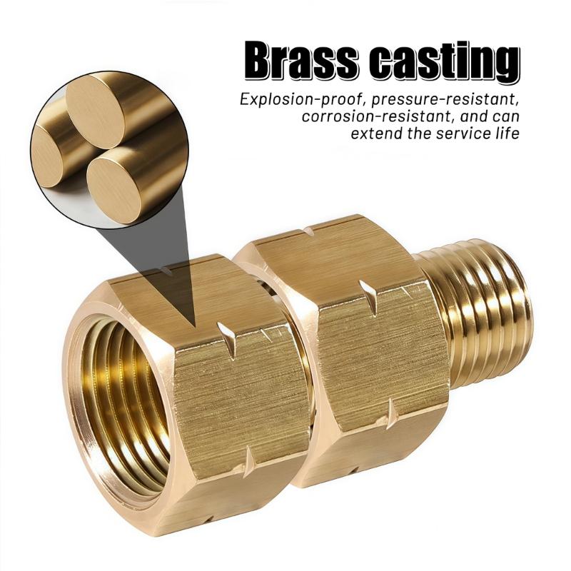 2 Stück Messing Gasadapter Konverter Gasleitung Adapter Rohrverbinder 1/4 x 3/8 Zoll Schlauchverschraubungen Verbinder für Gasherd