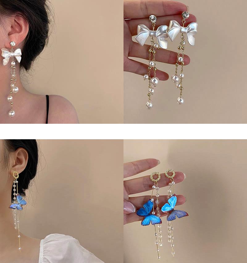 Boucles d'oreilles à pampilles rétro françaises, boucles d'oreilles à la mode et élégantes, boucles d'oreilles baroques en pierre naturelle de couleur eau douce