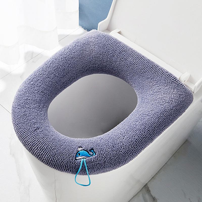 1 Uds. Funda para asiento de inodoro, calentador suave, alfombrilla lavable, cojín para asiento