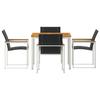 Garden Dining Set 5 Pcs Solid Acacia Wood and Stainless Steel