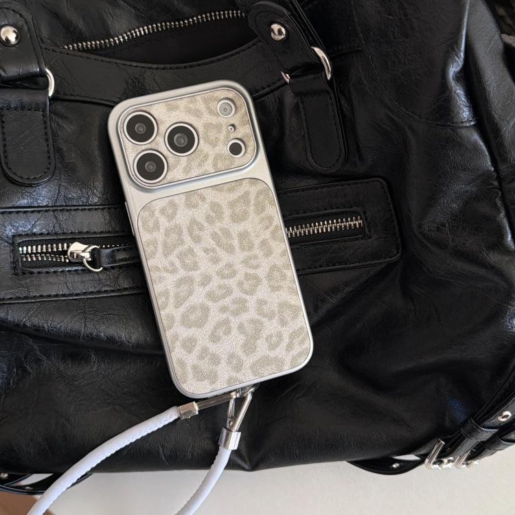 Korean Style Wild Leopard Print Phone Case for iPhone 14/15/16/17 Pro Max