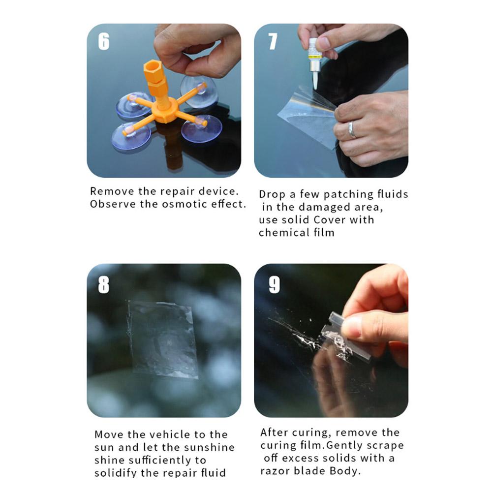 Windshield Repair Kit Quick Fix Cracked Glass Windscreen Repair Tool Kit Resin Sealer Paint Cleaner Car Cracked Glass Repair