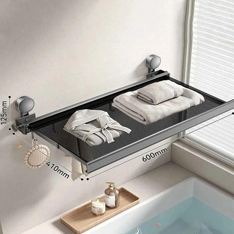 

Без сверления - Складная настенная полка, держатель, органайзер, выдвижная сушилка для белья, полка для ванной комнаты, балкон 60CM