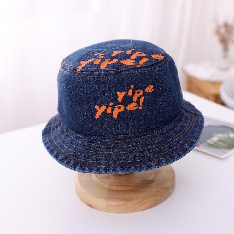 Kids Cowboy Hat Baby Casual Letter Print Bucket Hats Children Sun Hat