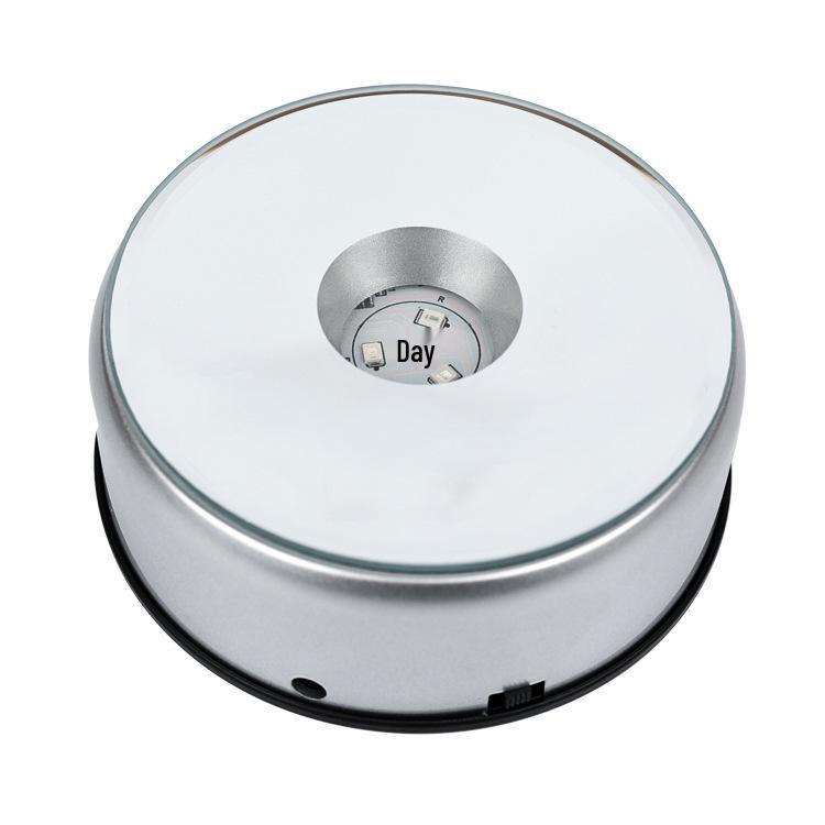 Lampada LED Rotante Multicolore Silenziosa a 90° con Base Scolpita in Cristallo