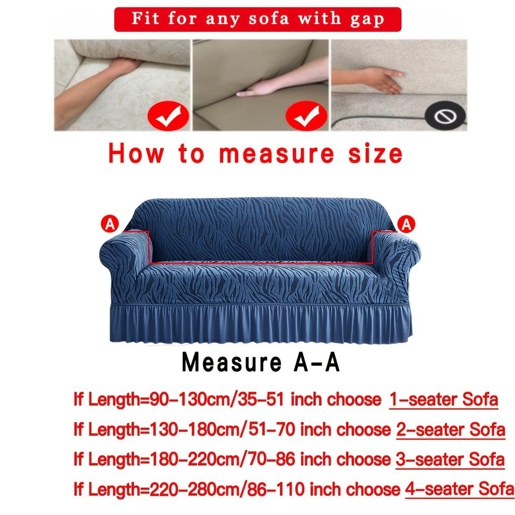 1 Piece Sea Wave Skirt Stretch Sofa Cover, Non-Slip All-Inclusive Dust Cover, Bedroom Living Room Home Decoration