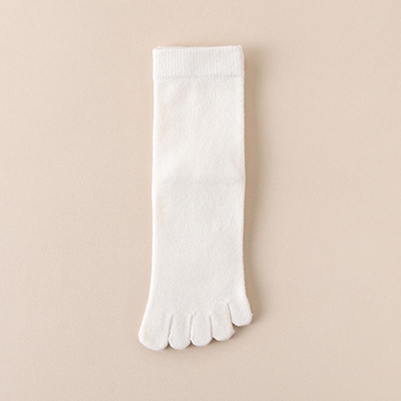 Women's Warm Wool Mid-Calf Five-Toe Socks - Multi-Color, Thick, Cold-Resistant for Autumn and Winter