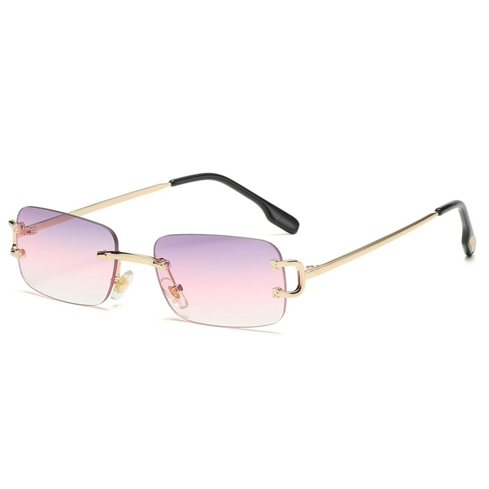 Trendy Vintage Small Metal Sunglasses Retro UV400 Rectangle Frame Sunglasses Summer Eyewear for Women & Men