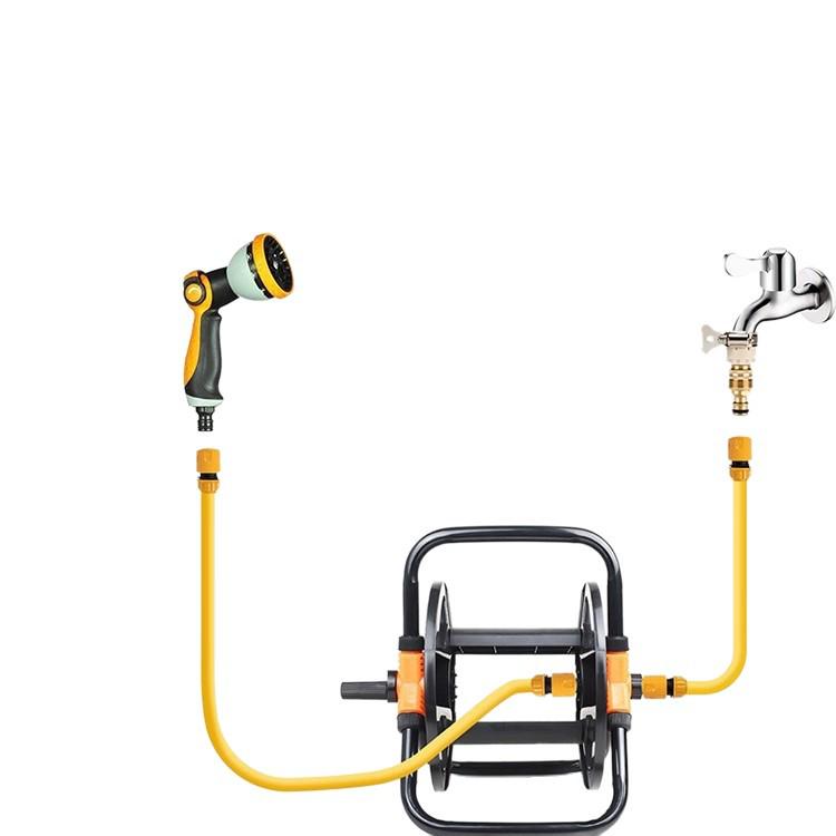 Hose Cart Reel Set for Garden & Car Wash with Storage & Connectors
