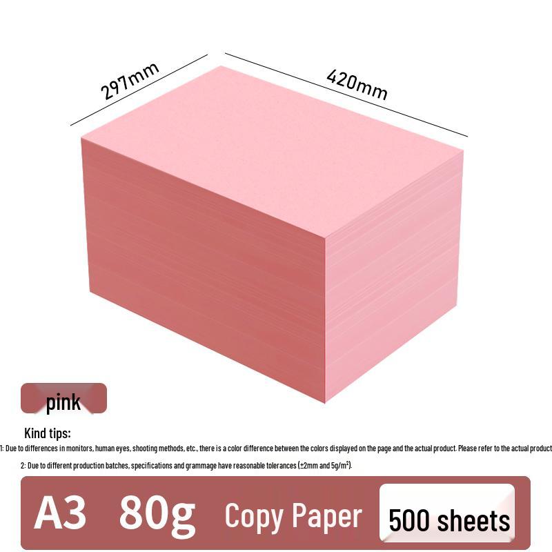 Pink Colored Paper: A4 & A5 Printing, 80g Copy, 70g Craft, A3 Printing, Table Cards