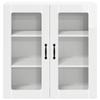 Wall Mounted Glass Cabinet LUCCA High Gloss White 80 X 31 X 80 Cm