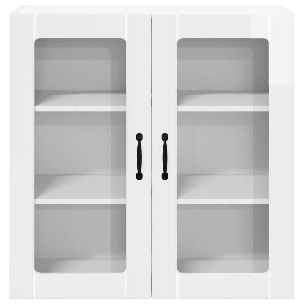 Wall Mounted Glass Cabinet LUCCA High Gloss White 80 X 31 X 80 Cm