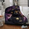 1pc Witchcraft Halloween Cat Blanket, Lightweight Flannel Throw Blanket for Sofa, Bed, Travel, Camping, Living Room, Office, Couch, Chair, and Bed
