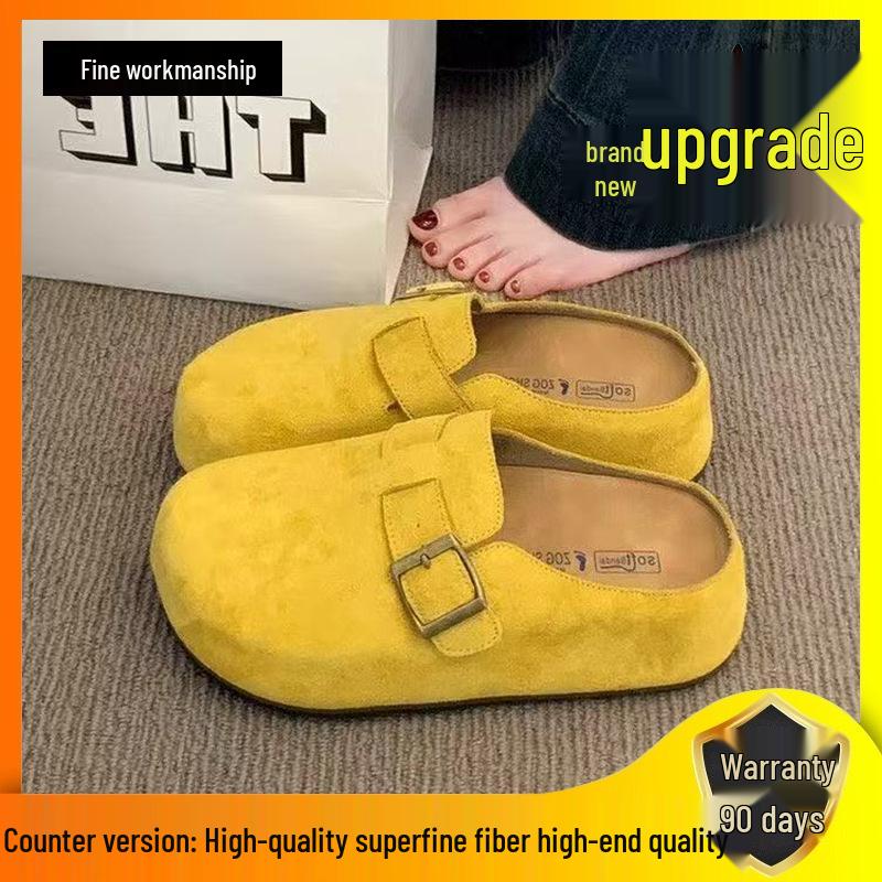 Birkenstock Women's 2025 Thick-Soled Closed-Toe Slip-On Half-Slippers for Outdoor Wear