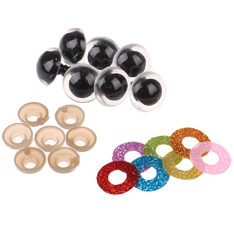 10Sets 16Mm Stuffed Toys Glitter Safety Eyes Nonwovens Washer Clear Doll Eyes