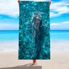 2D Flat Printed Whale Shark Microfiber Beach Towel 1Pc Waterproof Sandproof Summer Ocean Pool Swim Vacation Blanket