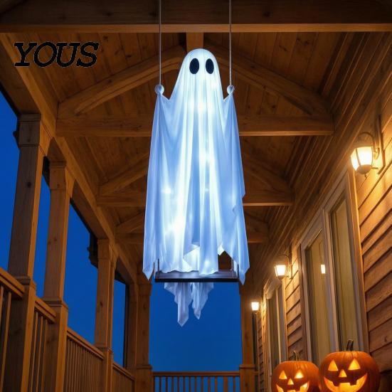 Idée Cadeau Rituel de Fête Décoration Fantôme Suspendu d'Halloween, Ornement à Suspendre Extérieur pour Jardin Porche Cour, Accessoires de Fête Résistants aux Intempéries Avant Effrayant
