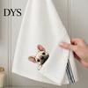 Cute Kitchen Decor Puppy Tea Towel, Embroidered Corgi Dachshund Dish Absorbent Decorative Hand Towels for Bathroom Quick Dry Towel Dog Lovers