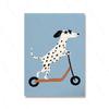 Funny Animals Cool Lion Dog Scooter Gorilla Skateboard Posters Prints Wall Art Canvas Nursery Pictures for Baby Kids Room Decor
