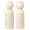 Uxcell 2-Pack 3.5-Inch Wooden Peg Dolls, Boy Shape, Unpainted, for DIY Arts and Crafts, Painting