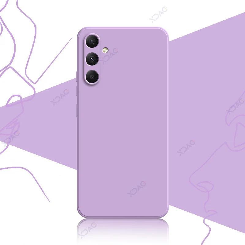 Πολυτελής Τετράγωνη Θήκη Υγρής Σιλικόνης για Samsung Galaxy A34 A54 5G SamsungA34 SamsungA54 360 Μαλακή Προστατευτική Θωρακισμένη Θήκη Coque Bag