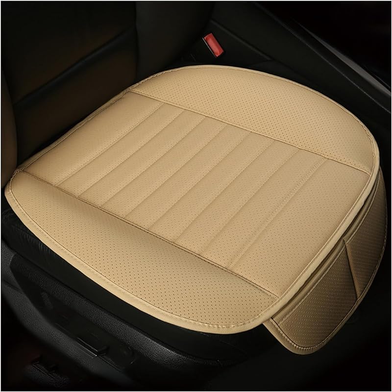 2PCS Front Seat Cover,Breathable Leather Cushion Protective Cover,Non-Slip Driver Seat Padded Storage Pocket,Most Car Universal Car