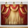 Polyester Red and Yellow Curtain Party Backdrop for Multipurpose Use - Universal Carnival, Birthday, and Holiday Decorations