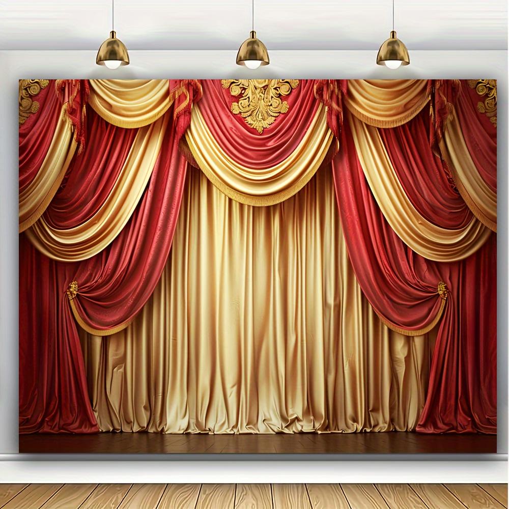 Polyester Red and Yellow Curtain Party Backdrop for Multipurpose Use - Universal Carnival, Birthday, and Holiday Decorations