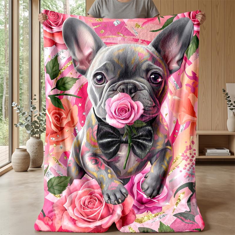 Paw Prints and Puppies Theme blanket Lightweight Warm Flannel Blanket Decorative Throw Blanket for Home Decoration