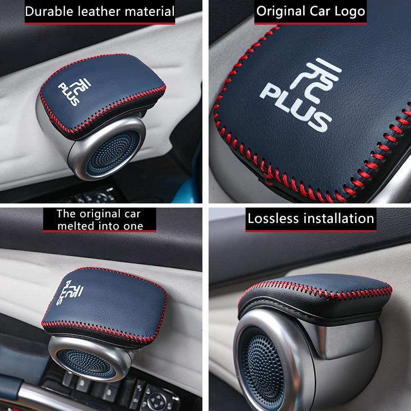 BYD Atto 3 2022 Car Door Inner Handle Protective Cover Leather Wear-resisting Sleeve Gear Shift Cover Auto Modified Accessories