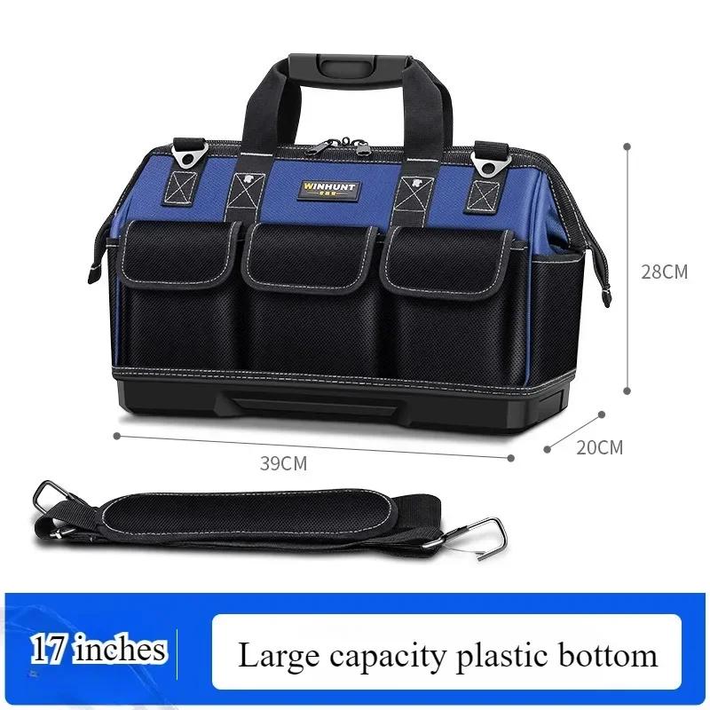 Durable Tool Kit Electrician Bag Sturdy Large Capacity Durable Wear Resistant Waterproof Repair Toolkit Outdoor PortableTote Bag