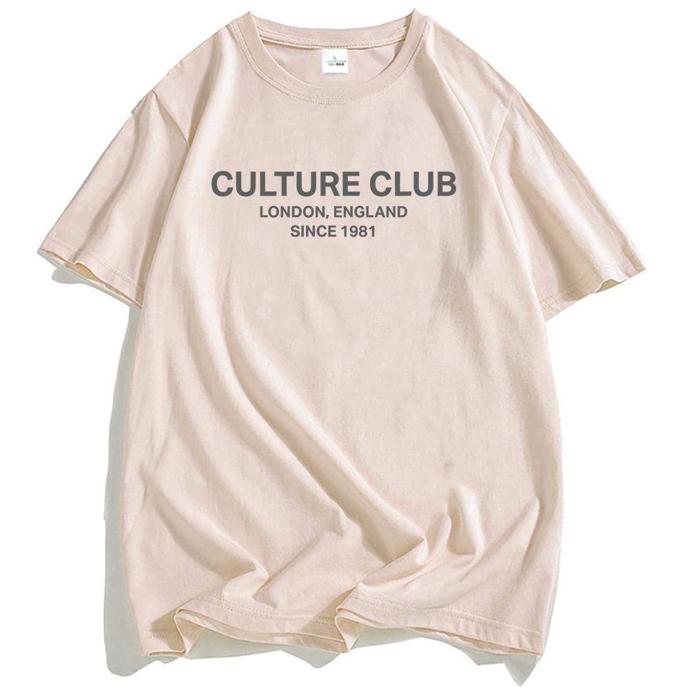 CULTURE CLUB Since 1981 Tshirts Unisex Streetwear Loose Men Women Cotton T-shirt Graphic Print Clothing Male O-neck Casual Tees