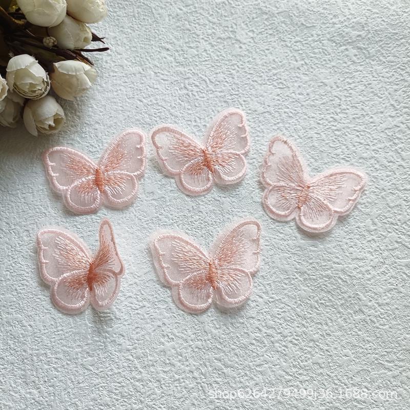 5.5cm Organza Butterfly Embroidery Patch for DIY Hair Clips, Headdress, and Hanfu Repair Decoration F246
