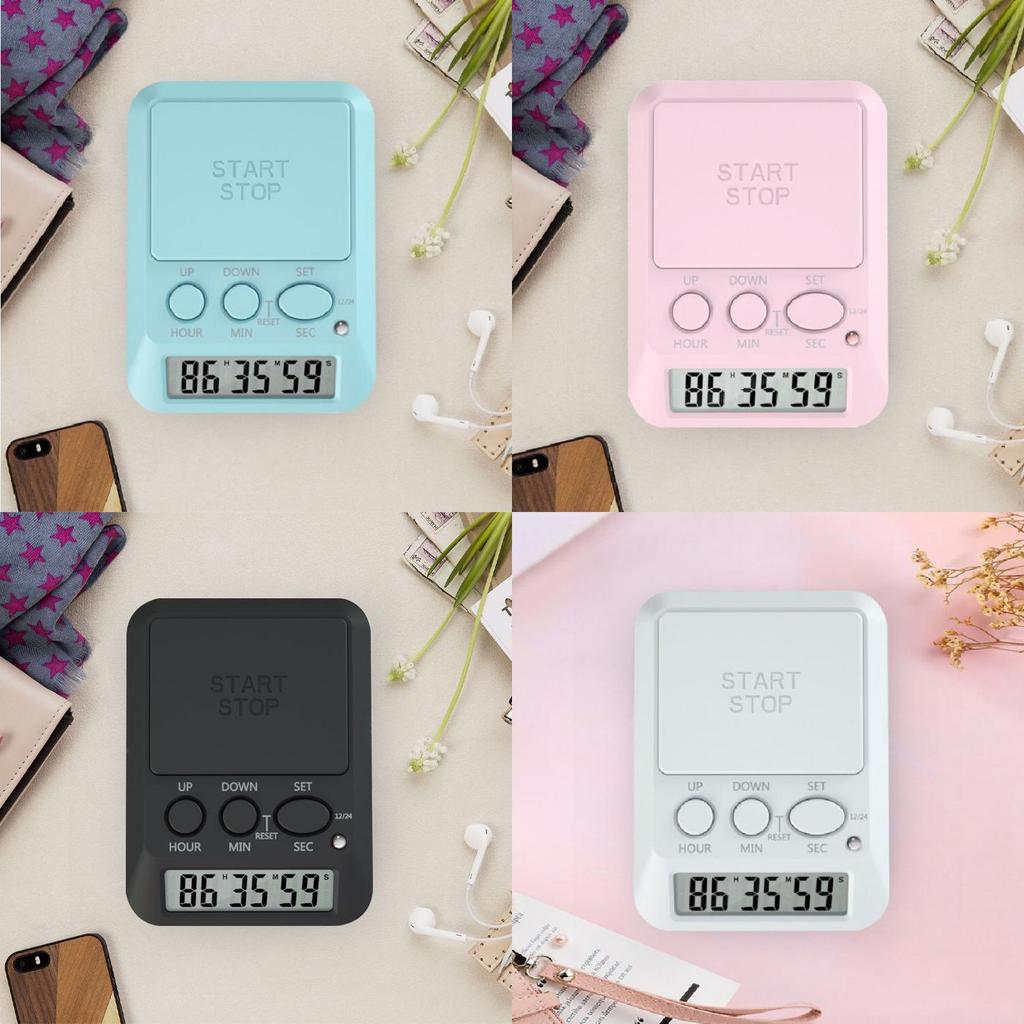 Minuteur de cuisine numérique avec écran LCD visible pour la cuisine et l'utilisation par les étudiants