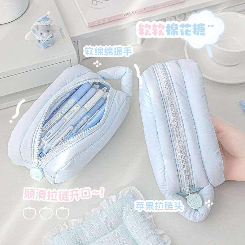 Marshmallow Pain Pencil Bag, Niche Non-collision, Large-capacity Girl Storage Stationery Bag