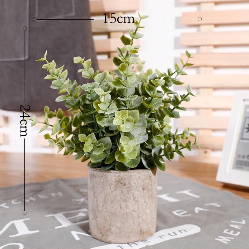 Artificial Bonsai Tree with Pot - Decorative Desktop Ornaments and Simulation Green Grass Ball for Office, Dining, or Cafe Decor.
