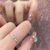 Diamond hollow love ring female niche design high sense temperament simple opening adjustable light luxury versatile