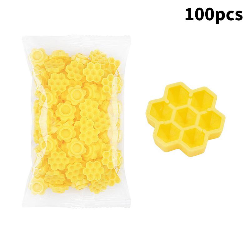 

100Pcs Honeycomb Plum Blossom Shaped Grafting Eyelash Delay Cup Eyelashes Glue Holder Eyelash Extension Makeup Supplies жёлтый