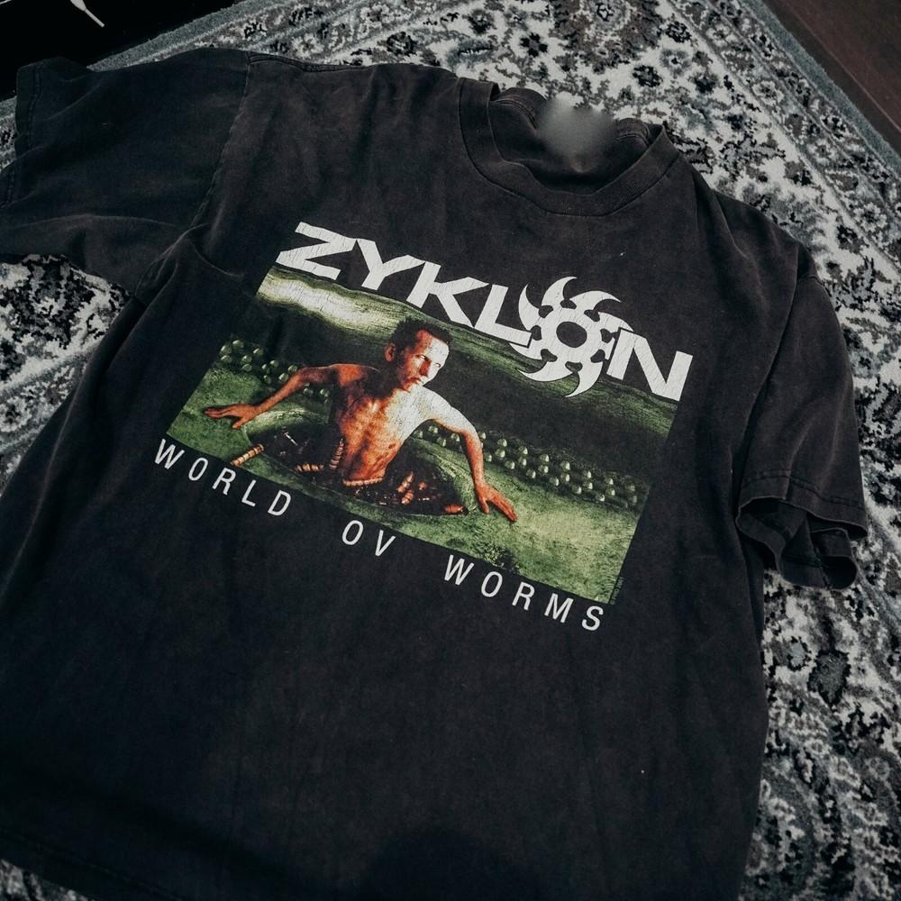 Vintage Zyklon World Ov Worms Cotton Black All Size Unisex Tee Shirt BL457